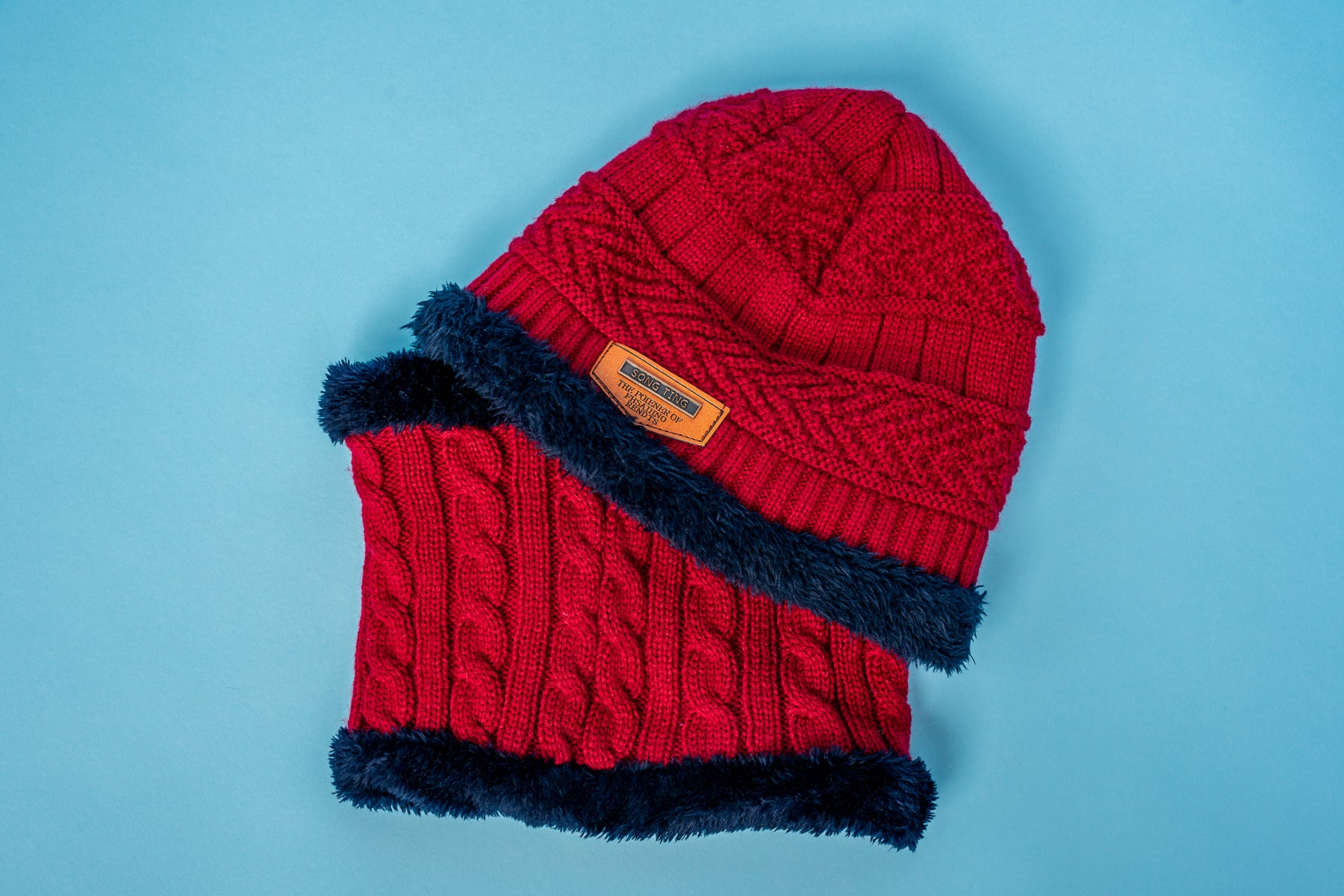 Reverse Scarf Set-Crimson