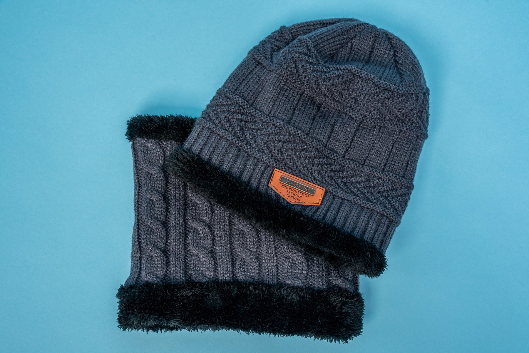 Reverse Scarf Set-Smokey Grey