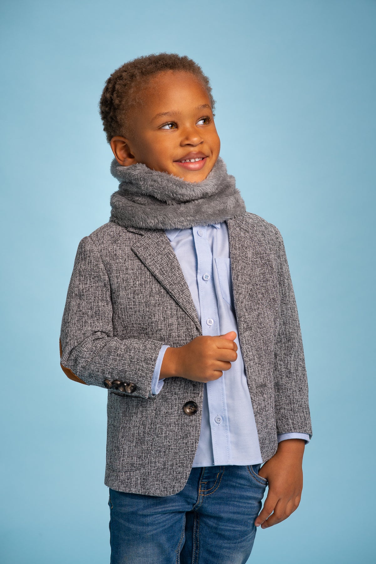 Reversed Scarf Set--Black